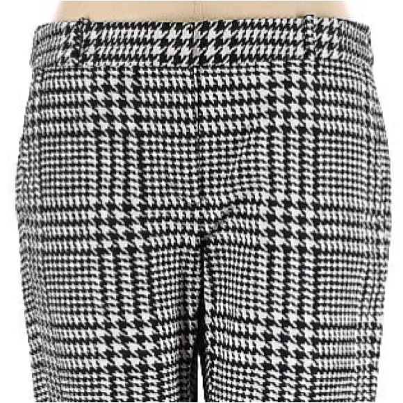 Women's Michael Kors Black White Hounds Tooth Design Skinny Pants Size 6 - Picture 3 of 4